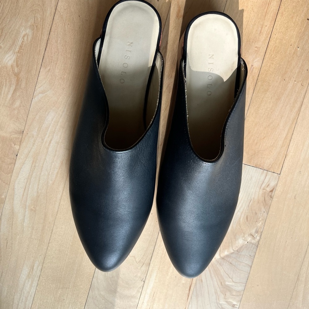 Nisolo Sleek Black Leather Slip-Ons